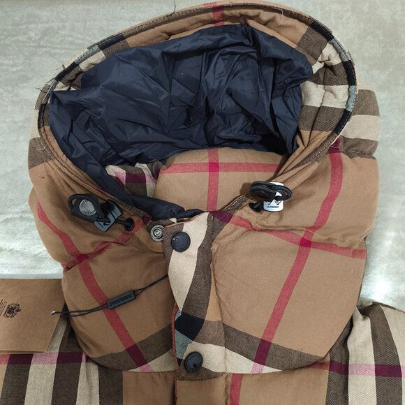 Burberry Check Hooded Down Jacket - Picture 3 of 12